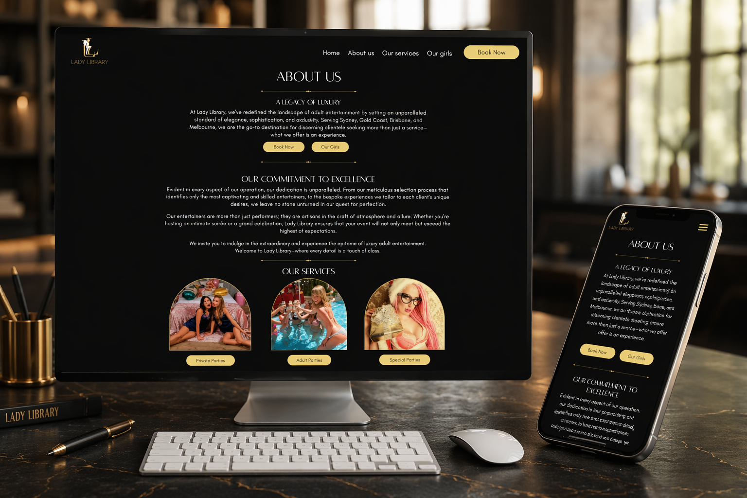 Lady Library Mockup